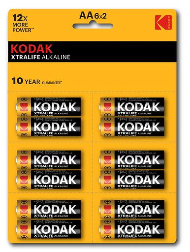 Батарейка Kodak LR6-12BL perforated (6x2BL) XTRALIFE Alkaline [KAA-2x6 perf] (144/576/18432) KODAK Б0038794 фото 1