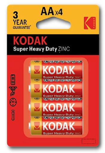 Батарейка Kodak R6-4BL SUPER HEAVY DUTY Zinc [KAAHZ-4] (80/400/26400) KODAK Б0005119 фото 1