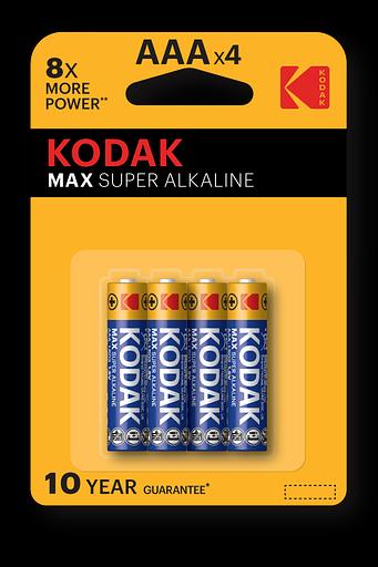 Батарейка Kodak LR03-4BL MAX SUPER Alkaline [K3A-4] (40/200/32000) KODAK Б0005124 фото 1