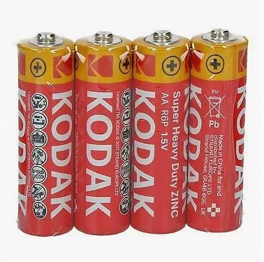 Батарейка Kodak R6-4S SUPER HEAVY DUTY Zinc [KAAHZ 4S] (24/576/34560) KODAK Б0005141 фото 1