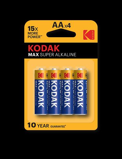 Батарейка Kodak LR6-4BL MAX SUPER Alkaline [KAA-4] (80/400/17600) KODAK Б0005120 фото 1