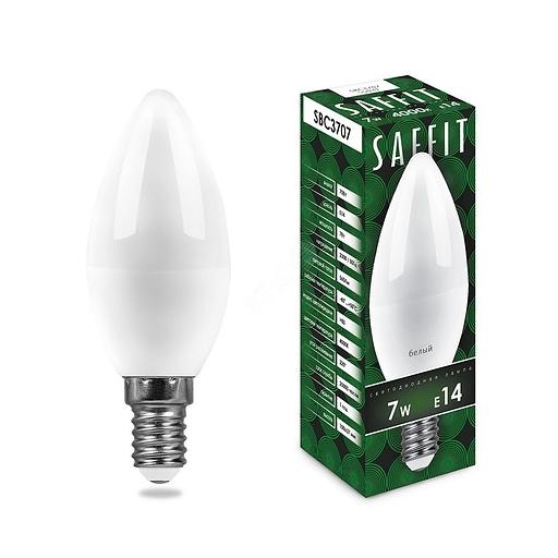 Лампа светодиодная LED 7вт E14 белый матовая свеча фото 1