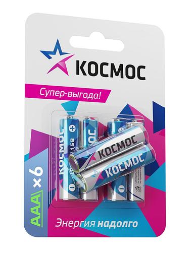 Батарейка LR03 (АAA) 1.5V Alkaline 6BL, КОСМОС фото 1
