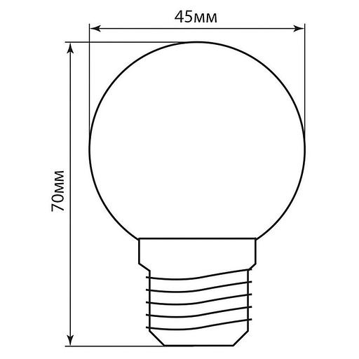Лампа светодиодная LED 1вт Е27 белый 6400К (шар) фото 7