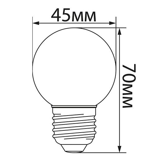 Лампа светодиодная LED 1вт Е27 белый 2700К (шар) фото 7