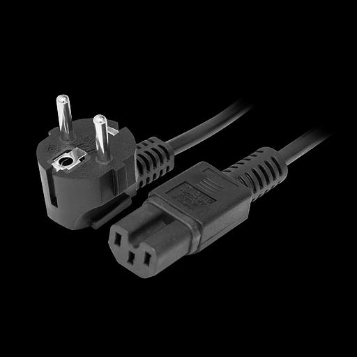 Кабель питания EU-Schuko/IEC320-C15, 220B, 10А, 1.8м фото 1
