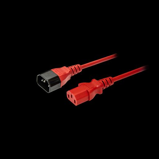 Кабель питания IEC320-C14/IEC320-C13, 220B, 10А, 1.8м, красный (для резервного питания) фото 1