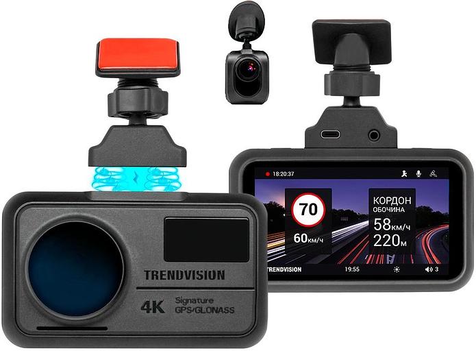 Видеорегистратор TrendVision TDR-725 Real 4K 2CH черный 8Mpix 2160x3840 2160p 170гр. GPS NT96670 фото 1