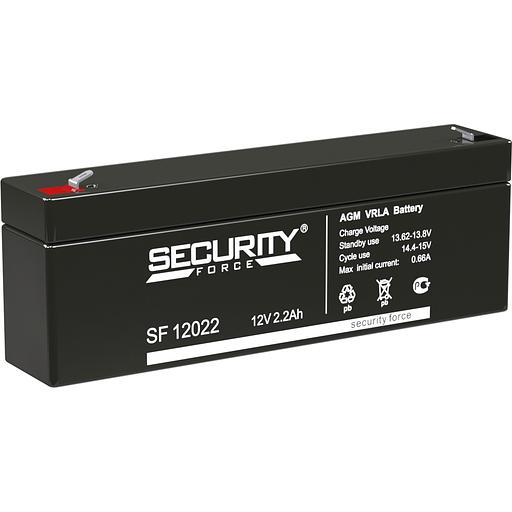 Батарея SECURITY FORCE серия SF, SF 12022, напряжение 12В, емкость 2.2Ач (разряд 20 часов), макс. ток разряда (5 сек.) 52.5А, макс. ток заряда 0.66А, свинцово-кислотная типа AGM, клеммы F1, ДxШxВ 179х35х61мм., вес кг., срок службы 3-5 лет. Delta Security фото 1