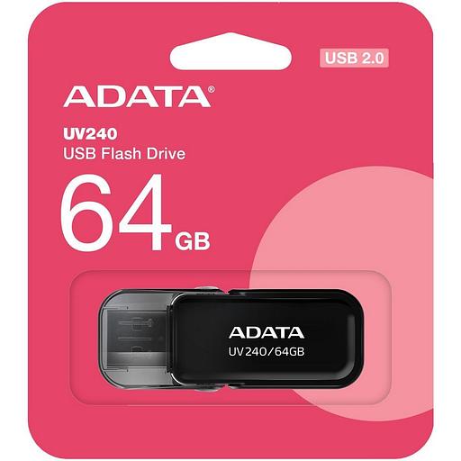 Флеш накопитель 64GB A-DATA UV240, USB 2.0, Черный фото 1