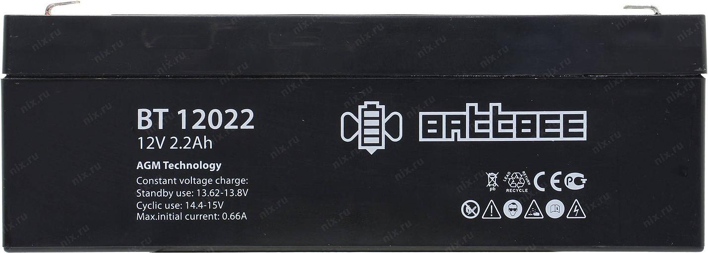 Аккумуляторная батарея Delta (Battbee BT) BT 12022 12В/2,2Ач, клемма F1 (179х35х61мм (67мм); кг; Срок службы 3лет; Гаран фото 1
