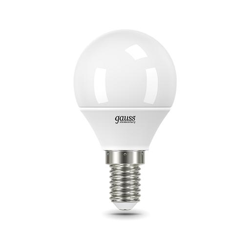 Лампа светодиодная LED 10 Вт 750 лм 6500К AC180-240В E14 шар P45 холодная Elementary фото 1