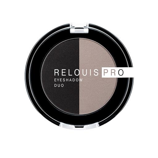 Relouis тени для век eyeshadow duo тон 106 (16 sharkskin+17 carbon) фото 1