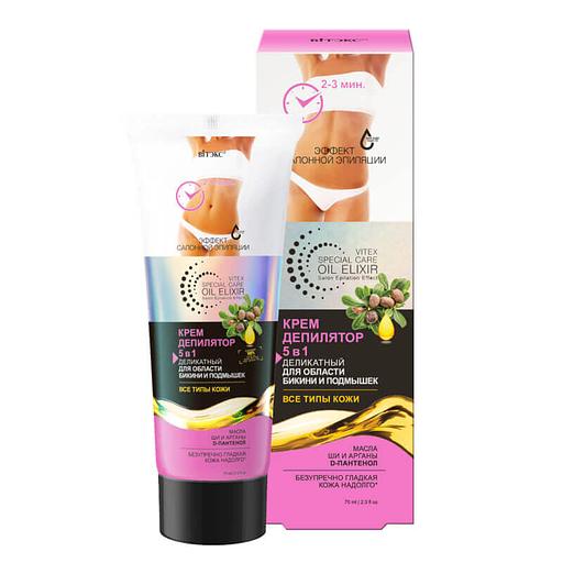 Витэкс oil elixir крем-депилятор 5 в 1 деликат для области бикини 75мл фото 1