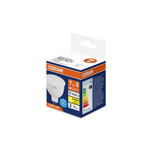 Лампа светодиодная 7 Вт 700Лм 2700К GU5.3 170-250В OSRAM LONG LIFE фото 1