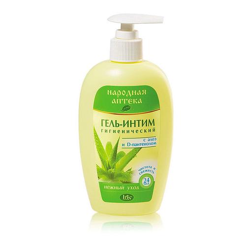 Iris cosmetic народная аптека гель-интим гигиенический алоэ+d-пантенол 250мл фл/дозатор фото 1