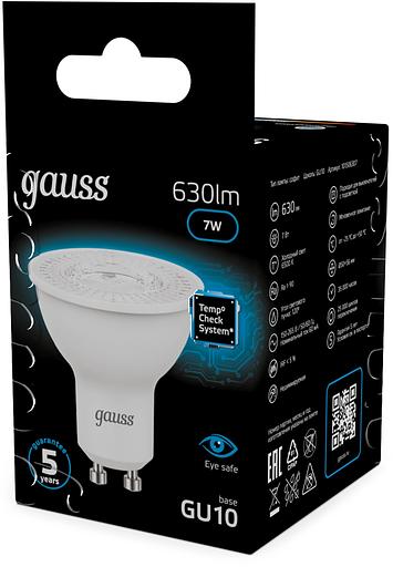 Лампа светодиодная Gauss 101506307 7Вт цок.:GU10 рефлек. 150B св.свеч.бел.хол. MR16 (упак.:10шт) фото 5