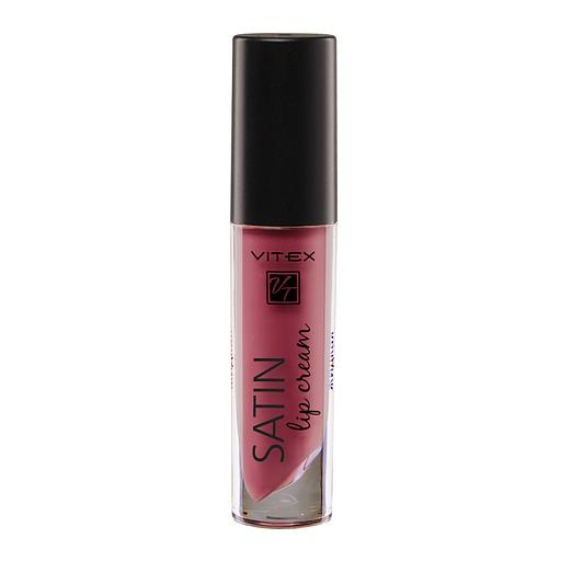Витэкс satin lip cream жидкая полуматовая губная помада, тон 709 red cherry фото 1