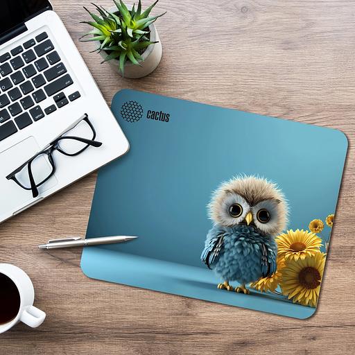 Коврик для мыши Cactus Owl blue 220x180x2мм (CS-MPC-P07XS) фото 2