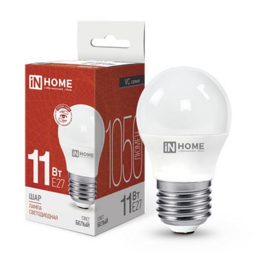 Лампа светодиодная LED-ШАР-VC 11Вт 230В Е27 4000К 1050Лм IN HOME фото 1