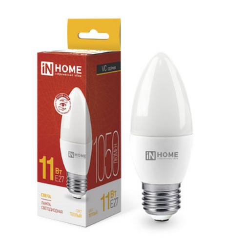 Лампа светодиодная LED-СВЕЧА-VC 11Вт 230В Е27 3000К 1050Лм IN HOME фото 1