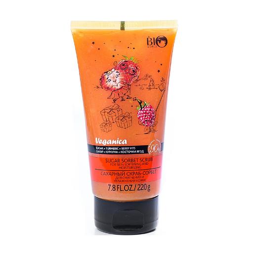 Bio world veganica сахарный скраб-сорбет для смягчения и увлажнения кожи 220 мл фото 1