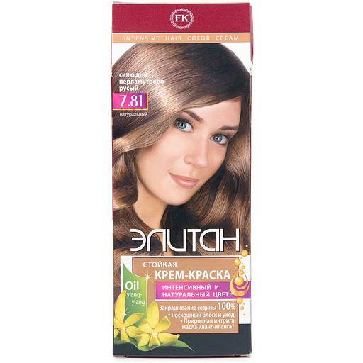 Элитан стойкая крем-краска для волос тон 7.81 сияющий перламутрово-русый фото 1