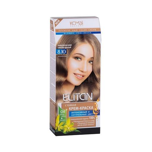 Элитан стойкая крем-краска для волос тон 8.10 классический светло-русый фото 1