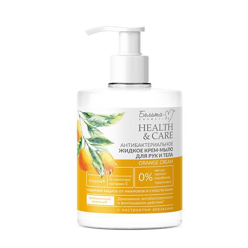 Белита-м антибактериальное жидкое крем-мыло для рук и тела orange cream серии health & care 500 г фото 1
