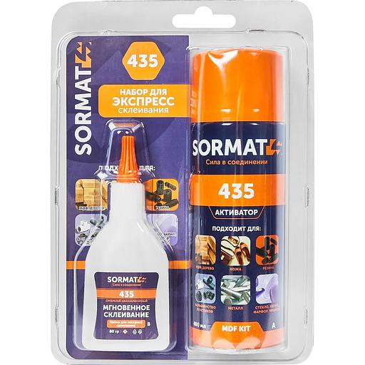 Набор универсальный супер-клей Sormat MDF Kit клей80 г. + активатор 400 мл. фото 5