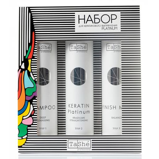 Tashe professional набор keratin platinum для выпрямления 300/300/300мл(шампунь+кератин состав+маска) фото 1