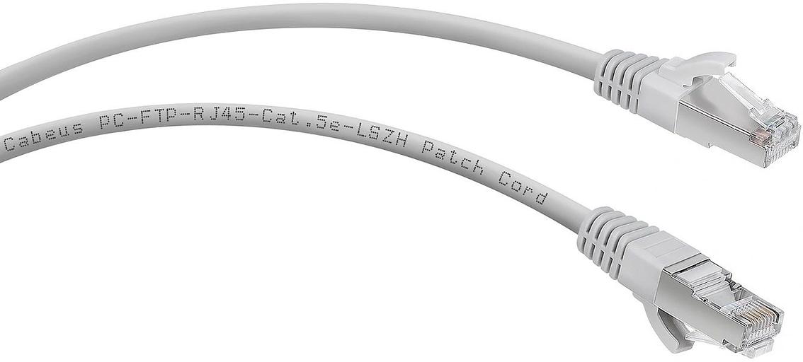 Cabeus PC-FTP-RJ45-Cat.5e-1.5m-LSZH Патч-корд F/UTP, категория 5е, 2xRJ45/8p8c, экранированный, серый, LSZH, 1.5м фото 2