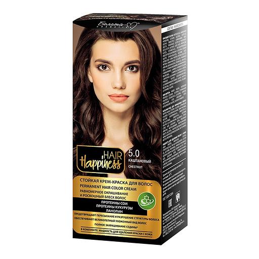 Белита-м hair happiness краска для волос тон № 5.0 светло-каштановый фото 1