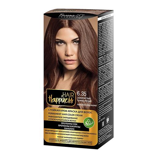 Белита-м hair happiness краска для волос тон № 6.35 золотистый темно-русый фото 1