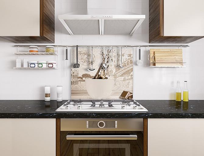 Интерьерная стеклянная панель «Сладкий кофе» опт фото 1