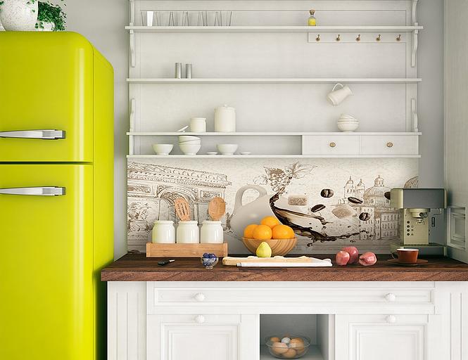 Интерьерная стеклянная панель «Сладкий кофе» опт фото 2