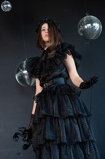 Чёрное нарядное платье «Уэнсдей» ОПТ фото 2