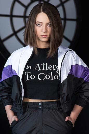 Укороченная куртка-ветровка колор-блок ОПТ фото 2