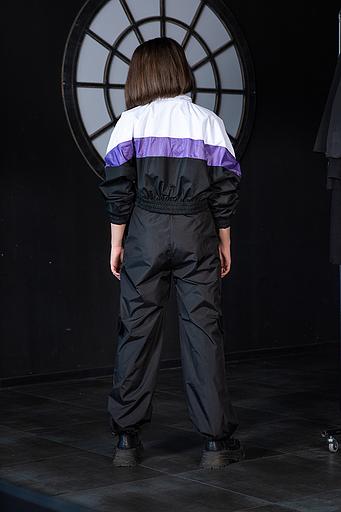 Укороченная куртка-ветровка колор-блок ОПТ фото 4