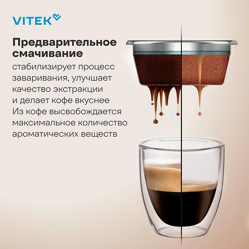 Кофеварка рожковая Vitek VT-CME1501 1350Вт черный фото 6