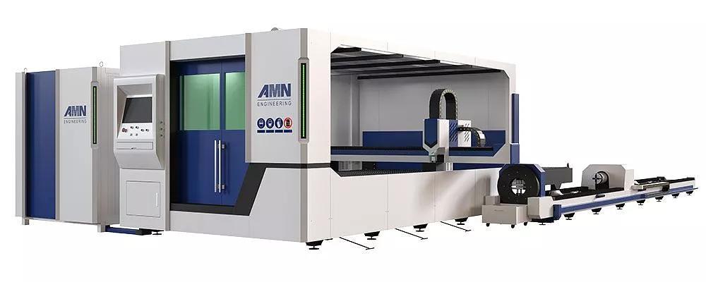 Оборудование лазерной резки металла с ЧПУ AMN/1530 со сменным столом, защитной кабиной и приставным труборезом 6 метров фото 3
