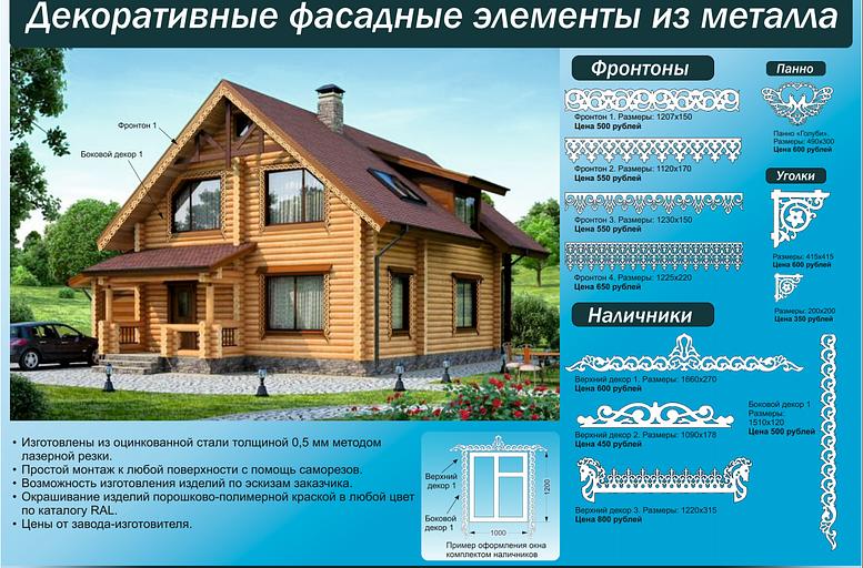 Декоративные фасадные элементы из металла фото 1