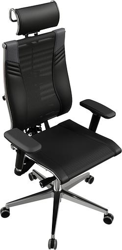 Кресло руководителя Метта Yoga 4DT B2-15D - YM93+Infinity+carbon черный сетка/кожа с подголов. крестов. алюминий хром (комплект 1шт) фото 2