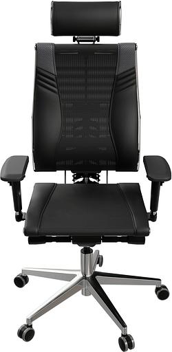 Кресло руководителя Метта Yoga 4DT B2-15D - YM93+Infinity+carbon черный сетка/кожа с подголов. крестов. алюминий хром (комплект 1шт) фото 4
