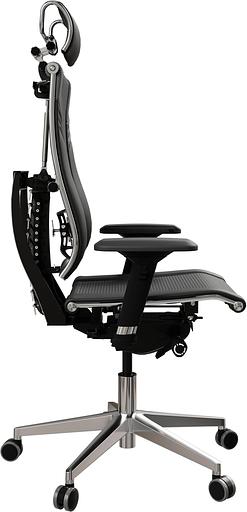 Кресло руководителя Метта Yoga 4DT B2-15D - YM93+Infinity+carbon черный сетка/кожа с подголов. крестов. алюминий хром (комплект 1шт) фото 5