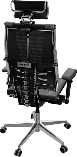 Кресло руководителя Метта Yoga 4DT B2-15D - YM93+Infinity+carbon черный сетка/кожа с подголов. крестов. алюминий хром (комплект 1шт) фото 6