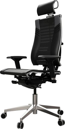 Кресло руководителя Метта Yoga 4DT B2-15D - YM93+Infinity+carbon черный сетка/кожа с подголов. крестов. алюминий хром (комплект 1шт) фото 7