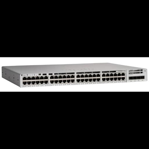 Коммутатор CISCO Catalyst 9200 48-port full PoE+, Modular uplink option, PS 1x1kW, Network Advantage, PoE+ 740/1440W, C9200-48P-A фото 1
