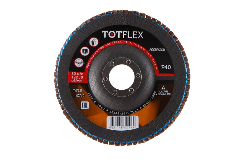 Круг лепестковый торцевой Totflex Aggressor 2 125x22 A P40 ОПТ фото 3