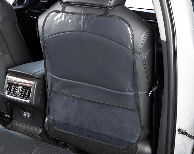 Защита спинки сиденья-органайзер ПВХ с карманом 60х50см прозрачная пленка 200 мкм опт фото 1